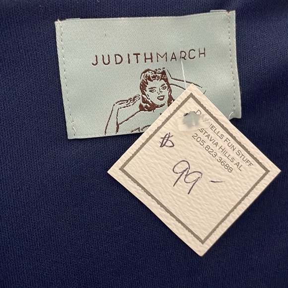 NWT • JUDITH MARCH MAVY BLUE FLUTTER SLEEVE DRESS - Picture 4 of 4